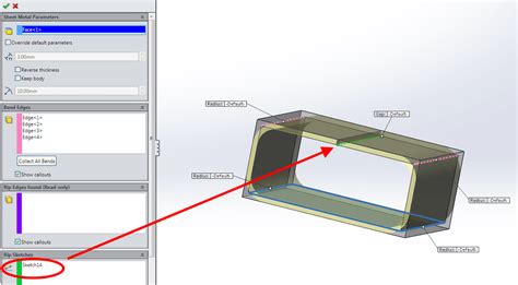 solidworks sheet metal rip feature